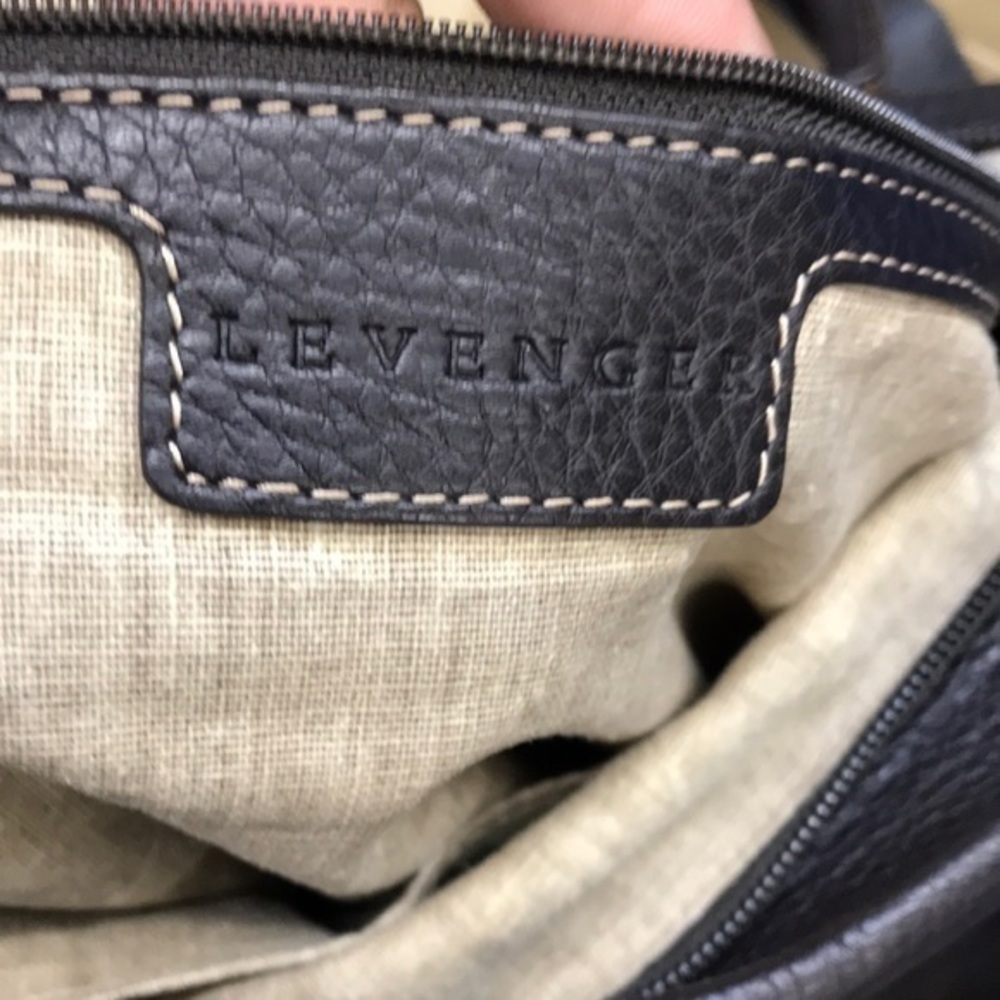Levenger Distressed Brown Leather Hobo Tote - Picture 13 of 14